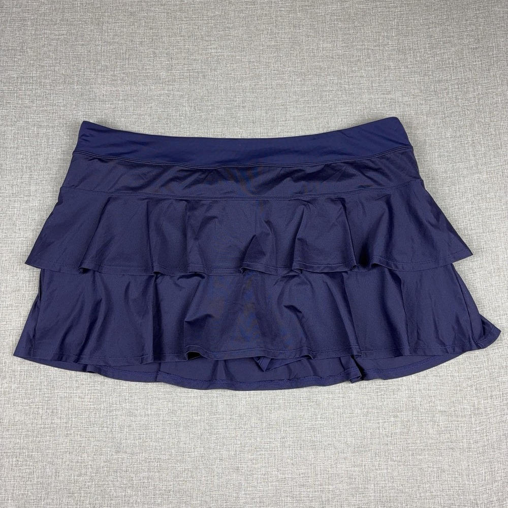 Lillie Green Skort Womens 2X Blue Tennis Athletic Stretch Pull On Lightweight